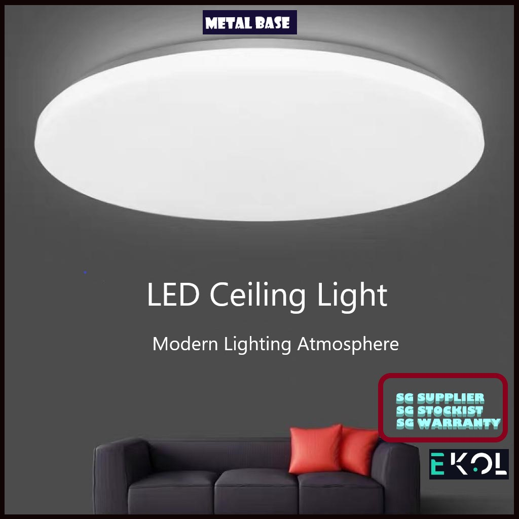 EKOL Metal Base Designer LED Ceiling Light * 36W * 72W Daylight White/6500k * Tri-Colour(3 Colours)